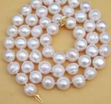 Fashion jewelry Free Shipping  REAL CLASSIC +++ 10-11MM SOUTH SEA WHITE BAROQUE PEARL NECKLACE 17inch 14K 43cm 45cm 60cm 2024 - buy cheap