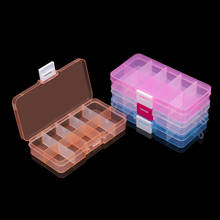 Caixa de plástico transparente para armazenamento, caixa organizadora de artesanato com 10 espaços ajustável, recipiente de joias para armazenamento de joias 2024 - compre barato