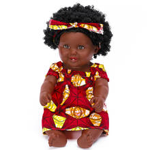 Muñeca negra africana de 50CM para niñas, bebé Reborn de vinilo de silicona hecho a mano, Adorable, realista, regalo para niños 2024 - compra barato