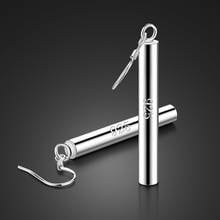 Fashion Simple Design 100% 925 Sterling Silver Cylindrical Earrings  For Woman Geometric Korean Earring Fashion Jewelry Gift 2024 - buy cheap