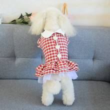 Plaid Pet Clothes Dress Breathable Skirt Cat Chihuahua Puppy Wedding Dress Dog Clothes  For Small Medium Dogs 2024 - buy cheap