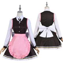 Anime Demon Slayer/Kimetsu No Yaiba Kamado Nezuko Cafe Maid Outfit Lolita Dress Cosplay Costume Women Halloween 2024 - buy cheap