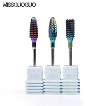 Missguoguo Nail Drill Bits Blue Rainbow Tungsten Carbide Burrs Nail Cutter for Cuticle Manicure Electric Drill Files Accessories 2024 - buy cheap