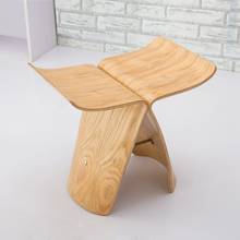 Taburete pequeño creativo, taburete pequeño, taburete bajo, silla de sala de estar, taburete de mariposa, taburete de madera, taburete para zapatos, moda 2024 - compra barato