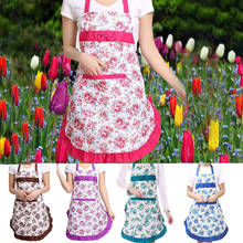 1Pc Bowknot Flower Pattern Apron Woman Adult Bibs Home Cooking Baking Coffee Shop Cleaning Aprons Household Kitchen Accessories 2024 - buy cheap