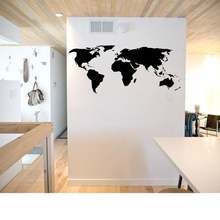 YOKIKI Large World Map Wall STICKER Decals Stickers Wall Decor Map Of The World Decal Wanderlust Decal 2024 - buy cheap