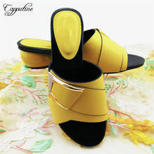 Capputine-Zapatillas africanas de tacón alto para mujer, zapatos italianos decorados con Metal, para fiesta 2024 - compra barato