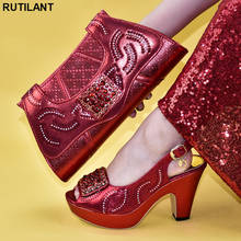 Zapatos de tacón alto italianos para mujer, calzado nigeriano con bolso a juego, para fiesta, envío Gratis 2024 - compra barato