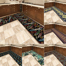 European Vintage Kitchen Mat Geometric Printed Anti Slip Hallway Doormat Long Balcony Bathroom Bath Mat Carpet Area Rug 2024 - buy cheap
