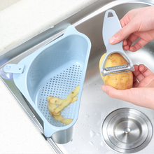 Kitchen sink drain multifunctional storage basket triangle rack sponge rack vegetable and fruit basket with suction cup 2024 - buy cheap