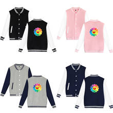 Rainbow Flower Baseball Jacket Coat Costume Fashion Hip Hop Men Women Hoodie Sweatshirts Tops Casual Long Sleeve Hoodies Jackets 2024 - buy cheap