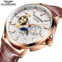 GUANQIN GJ16131 Watch Men Luminous Clock Men Automatic Waterproof Mechanical Leather Skeleton Business Relogio Masculino 2024 - buy cheap