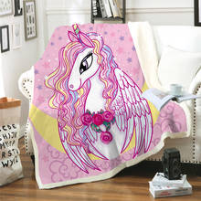 Unicorn Horse 3D Printed Sherpa Blanket Couch Quilt Cover Travel Bedding Outlet Velvet Plush Throw Fleece Blanket Bedspread 08 2024 - buy cheap