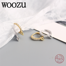 WOOZU Minimalist Round Short Spike Rivet Hoop Earrings for Women Genuine 925 Sterling Silver Punk Rock Jewelry Accessories Gift 2024 - buy cheap