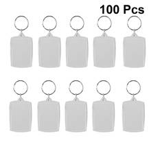100pcs DIY Split Ring Key Chain Rectangle Transparent Blank Acrylic Insert Photo Picture Frame Keyring Keychain Gift 2024 - buy cheap