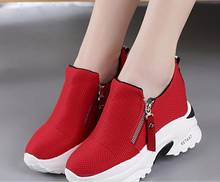 Sexy Woman flats shoes Casual Sneakers Spring Autumn Thick Platform Sneakers Solid Zipper Women red black Shoes winter Mujer 2024 - buy cheap