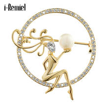 Fashion Fairy Pearl Brooch Jewelry Luxury Pin Gold Metal Crystal Rhinestone Scarf Buckle Suit Coat Pins Women Accessories Gifts 2024 - buy cheap