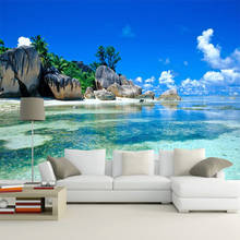 Custom Photo Wallpaper 3D Seaside Landscape Murals Living Room TV Sofa Home Decor Wall Paper Self-Adhesive Easy Operate Stickers 2024 - buy cheap