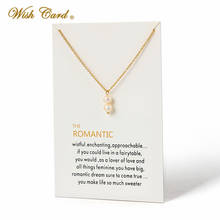 Wish Card Elegant Double Pearl Pendant Necklace Women Make a Wish Necklace Jewelry Collier Femme 2021 Girls Gift EY3628 2024 - buy cheap