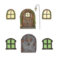 Art Garden Sculpture Miniature Fairy Fairy Gnome Window Door Elf Garden Garden Sculpture Statue Decoration Outdoor Fairy Garden 2024 - buy cheap