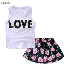 Summer Baby Clothing Sets for Girls  T-shirt +Flower Skirt 2pc Suits  Kids Clothes Children Girl Printed Clothing 3-8year 2024 - buy cheap