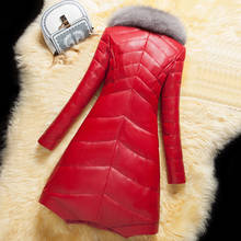 High Women Sheepskin Coat Winter Quality Weight Jacket Duvet Sheep Temperament New Fox Fur Collar Fashion Female Down Parka 2024 - buy cheap