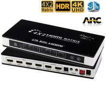 Divisor de interruptores hdmi matrix 4x2 com toslink e áudio estéreo 4kx 2k/30hz suportado 2024 - compre barato