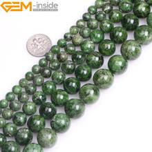 Gem-inside AA Grade 7-14mm Natural Stone Round Green Semi Precious Diopside Beads For Jewelry Making 15inch DIY Gift 2024 - buy cheap