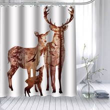 100% Polyester Fabric Custom Deer Art Animal Shower Curtain Modern Bathroom Curtain Waterproof With Hook Bath Curtain Gift 2024 - buy cheap