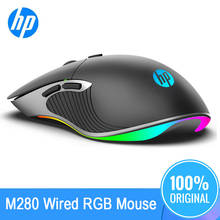 HP-ratón Gaming Genius M280, dispositivo con cable ajustable de 6400 dpi, RGB, Led, millones de colores, edición de MACroS, ergonómico, para PC 2024 - compra barato