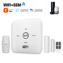 Tuya Smart wifi GSM домашняя система охранной сигнализации PIR дистанционное управление Совместимо с Alexa Google Assistant 100-240V сигнализация 2024 - купить недорого