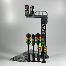 MOC City Street Accessories Urban Traffic Lights Railway Signals Building Blocks Sets Bricks Model Kits DIY Toys Kids 2024 - buy cheap