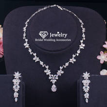 CC комплекты ювелирных изделий ожерелье серьги-капли 2 шт. свадебные аксессуары для женщин Роскошная цепочка для невесты для помолвки высокое качество T0170 2024 - купить недорого
