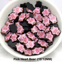 100pcs Small Size Cartoon Pink Heart Bear Flatback Resin Hair Bow Center Planar Resin Accessories DIY Crafts Embellishments 2024 - buy cheap
