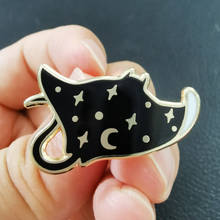 Celestial Flying Bat Brooch Starry Night Pins Gothic Witchcraft Badge Spooky Halloween Decor 2024 - buy cheap