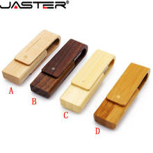 JASTER (over 1 PCS  free LOGO) wooden USB 2.0 usb flash drive Rotating pendrive 4GB 8GB 16GB 32GB 64GB gift customer LOGO 2024 - buy cheap
