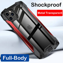 Противоударный Гибридный бронированный металлический чехол для iPhone 12 Mini 12 Pro MAX, чехол из поликарбоната, акриловая прозрачная задняя крышка для iPhone 11, чехол 2024 - купить недорого