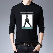 Men's Long Sleeve T Shirts Print Letter O-neck Tee Male Tops Tee M AN DXNR Walking Man Cartoon 2024 - buy cheap