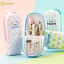 Simple Canvas Pencil Case big Capacity Pen Bags Cute Letter Pencil Bags For Girls Gift School Supplies Korean Stationery 2024 - buy cheap