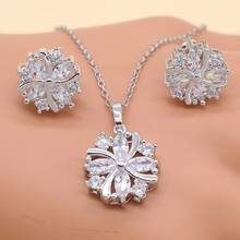 2019 Newest White Semi-precious Silver Color Jewelry Sets For Women Wedding Earrings Necklace Pendant Free Gift Box 2024 - buy cheap