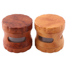 63mm Wooden Resin 4 Layers Tobacco Grinder Herb Tobacco Crusher Spice Grinder Drum Shape Smoke Accessories 2024 - buy cheap