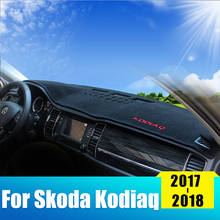 Alfombrilla para salpicadero de coche, accesorio que evita la luz, instrumento, plataforma, cubierta de escritorio, alfombras para Skoda kodifq 2017, 2018, 2019, 2020 2024 - compra barato