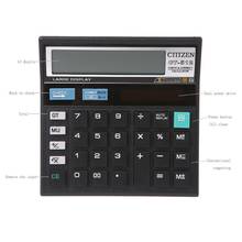 12-Digit Solar Battery Dual Power Large Display Office Desktop Calculator CT-512 2024 - buy cheap