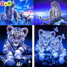 DPF 5D Round/Square full Diamond Painting Cross Stitch White Tiger Diamond Embroidery Mosaic Needlework kits Home Decor 2024 - buy cheap