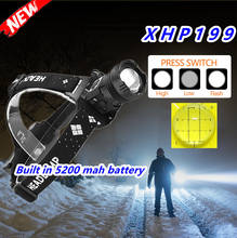 Linterna frontal potente XHP199 con Sensor IR, faro Led recargable por Usb, 1000000 LM, XHP90.2, 18650 2024 - compra barato