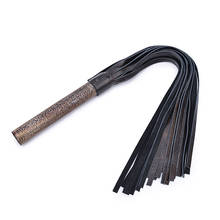 Hot Bdsm Spanking Flogger Genuine Leather Archaize wooden Handle Whip Sex Bondage Flogger Flirting Sex Toys for Woman Adult Game 2024 - buy cheap