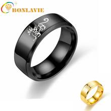 BONLAVIE  Dragon Totem Ring Fashion Titanium Steel Gold Hip Hop Style Stainless Steel Black Ring  Jewelry Gift 2024 - buy cheap