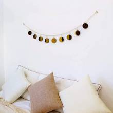 Moon phase wall hanging round wooden bead garland and tassel bohemian home decoration living room background wall hangings 2024 - buy cheap