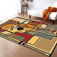 Alfombra cuadrada de arte musical para sala de estar, tapete Retro Para dormitorio, Hogar Moderno, grande, ventana de Bahía 2024 - compra barato