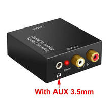 Портативный коаксиальный аудио декодер с разъемом 3,5 мм, усилитель оптоволоконного цифрового сигнала в аналоговый аудио Aux Rca L / R конвертер Spdif цифровой 2024 - купить недорого